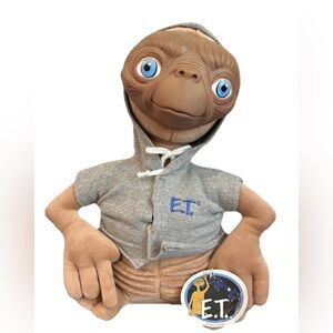 Vintage ET Extra Terrestrial 12" Plush Toy Doll Rubber Face E.T. Universal 1998